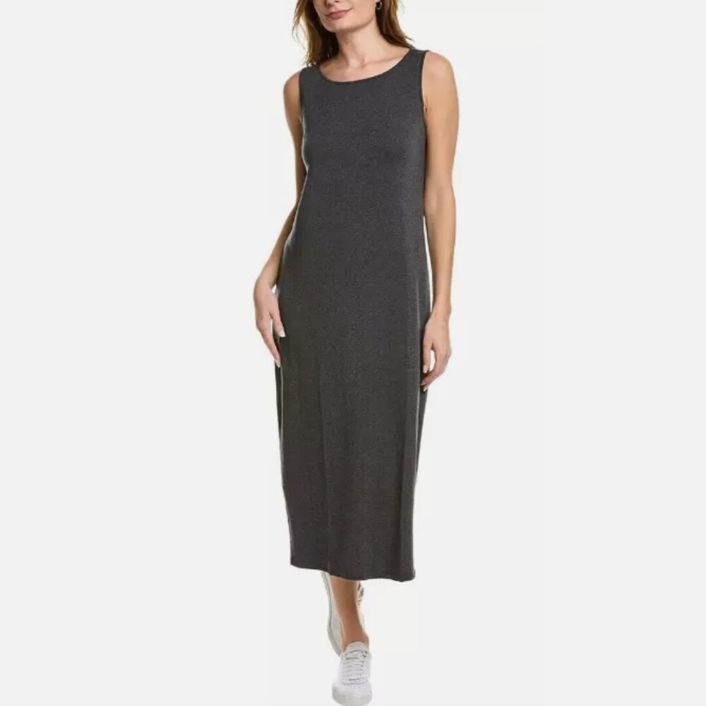 Eileen Fisher System Jersey Scoop Neck Tank Dress - Picture 1 of 7